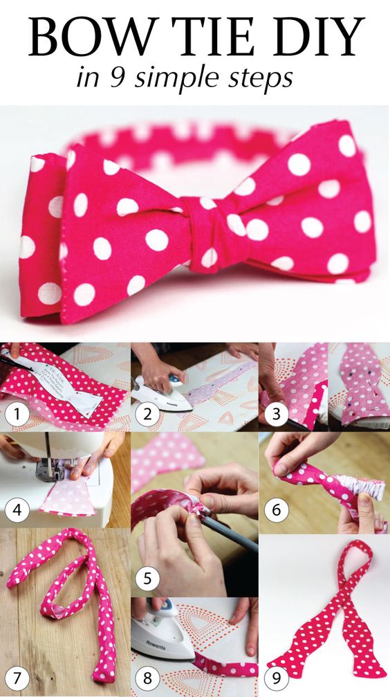 Learn how to make a bow tie. Great DIY Bow Tie instructions.