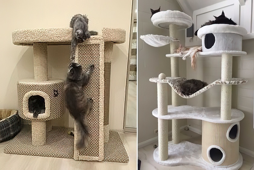 Как сделать домик для кошки своими руками: пошаговая инструкция - игровой комплекс в домашних условиях когтеточка + фото