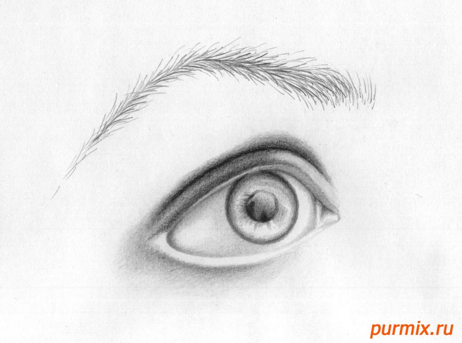 Рисуем глаз девушки - шаг 6