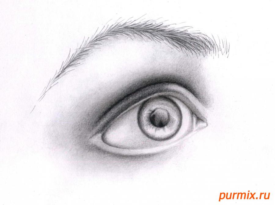 Рисуем глаз девушки - шаг 7