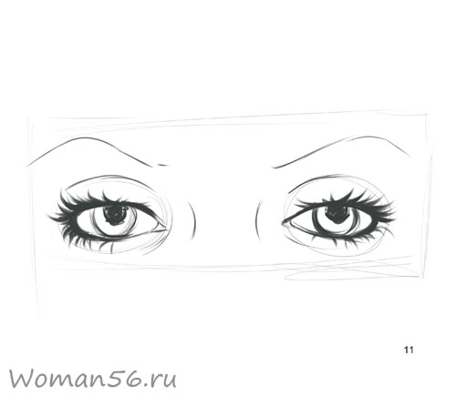 Как просто нарисовать женские глаза - шаг 11