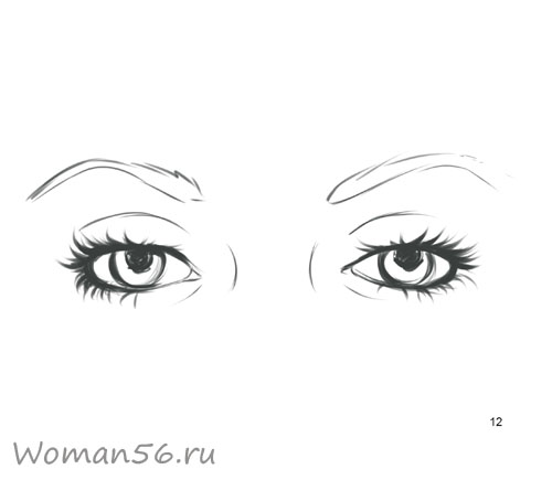 Как просто нарисовать женские глаза - шаг 12