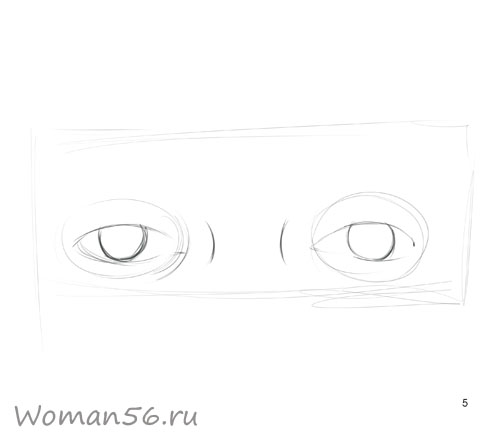 Как просто нарисовать женские глаза - шаг 5