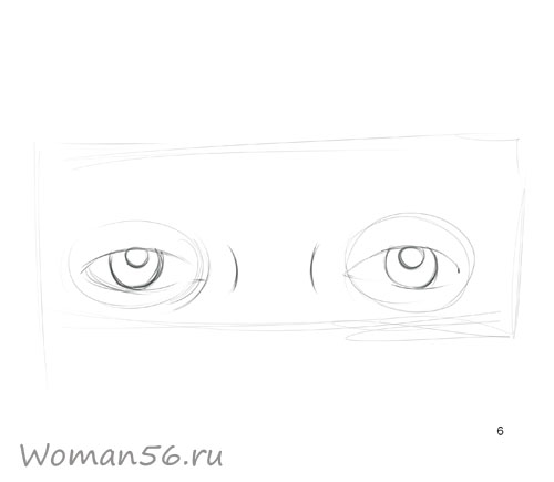 Как просто нарисовать женские глаза - шаг 6