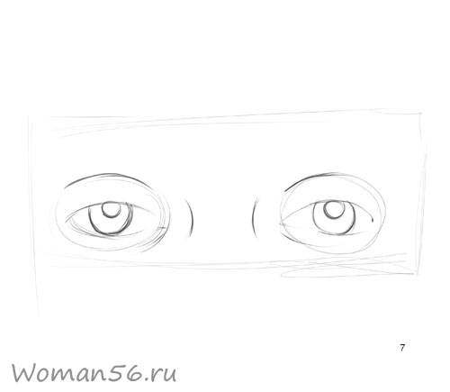 Как просто нарисовать женские глаза - шаг 7