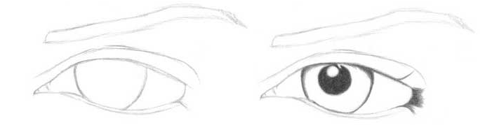 Учимся рисовать глаза человека - шаг 1