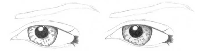 Учимся рисовать глаза человека - шаг 2