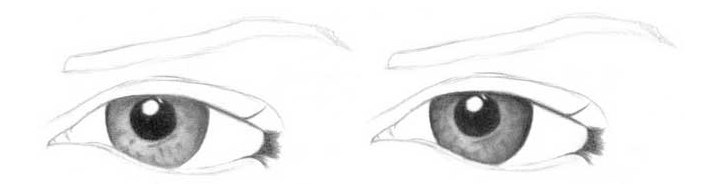 Учимся рисовать глаза человека - шаг 3