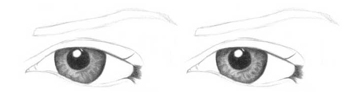 Учимся рисовать глаза человека - шаг 4