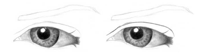 Учимся рисовать глаза человека - шаг 6