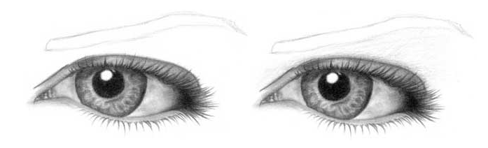 Учимся рисовать глаза человека - шаг 9