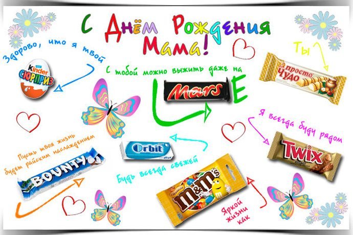 плакат со сладостями для мамы