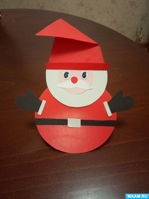 Поделка из картона для детей 7–9 лет «Дед Мороз-неваляшка»