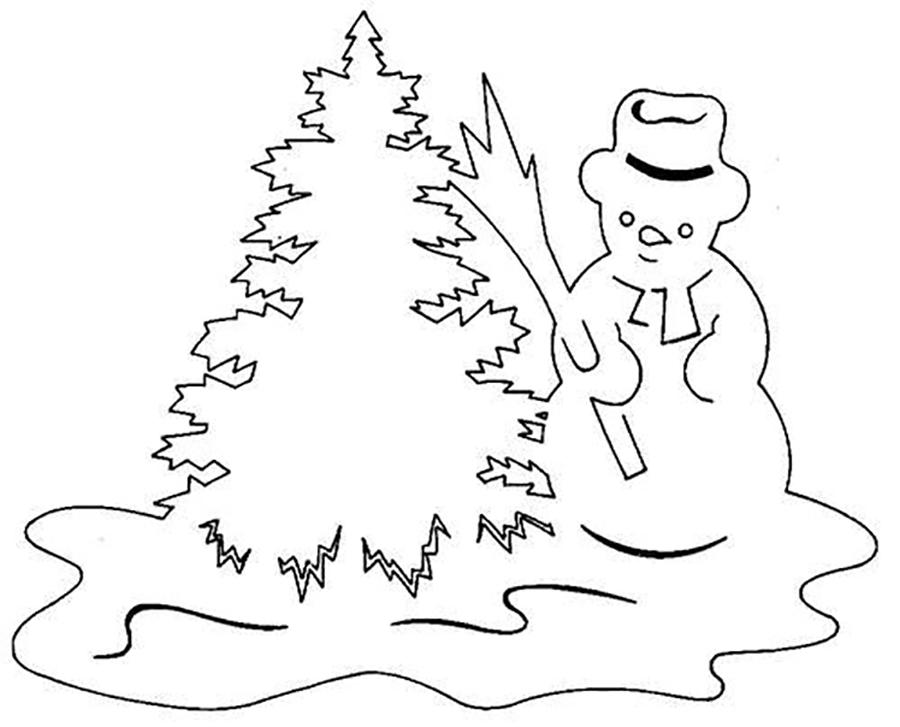 Снеговик с елкой
