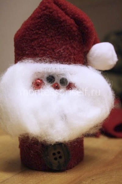 Дед Мороз из картонного рулона