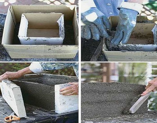 Как сделать своими руками цветочный уличный вазон из бетона 