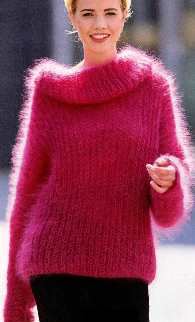 Фото мохеровый свитер спицами простой вязание 