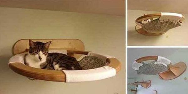 Настенный гамак — удобно и безопасно (для котов и кошек)