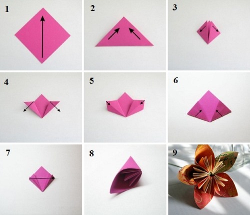 Цветы из бумаги своими руками. Мастер классы пошагового выполнения оригами с фото, шаблоны А4