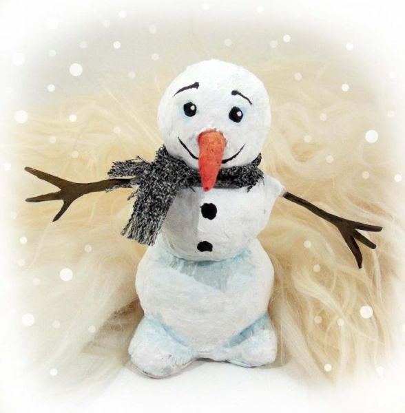 Снеговик своими руками на Новый год из подручных материалов этап 41