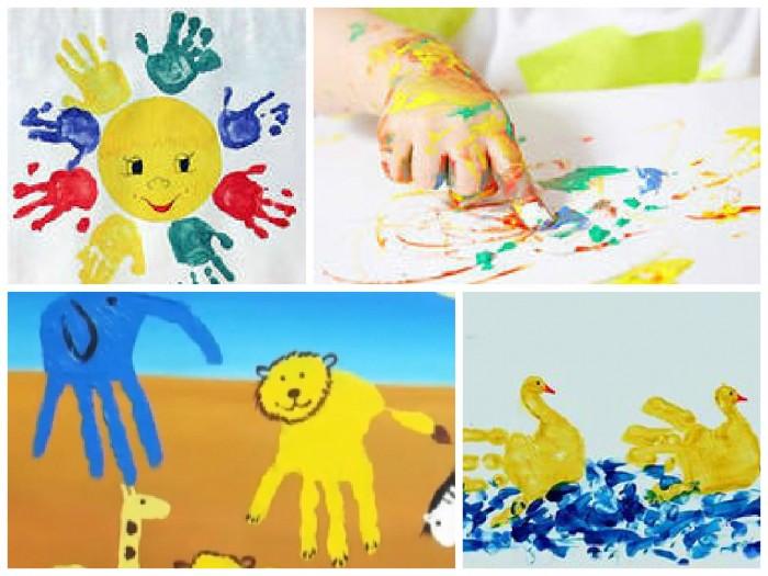 Рисование пальчиками и ладошками с детьми 1-3 лет