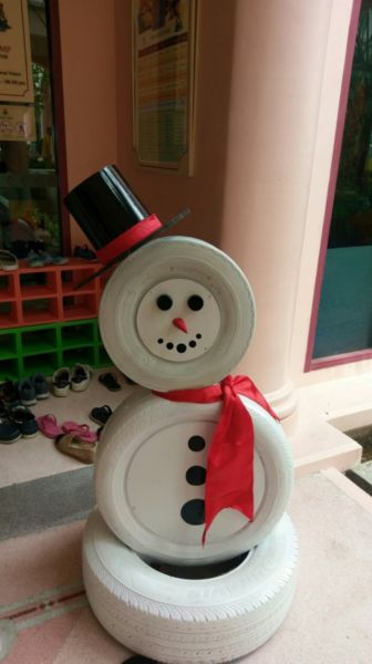Снеговик своими руками на Новый год из подручных материалов этап 165