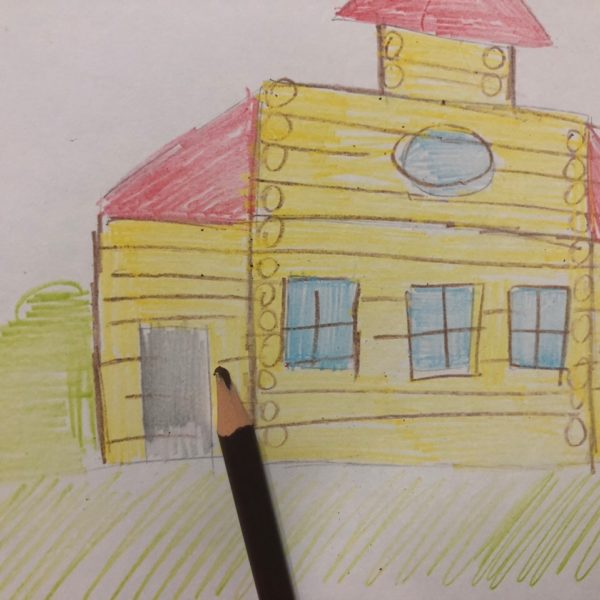 Сказочный домик карандашом, этап 4