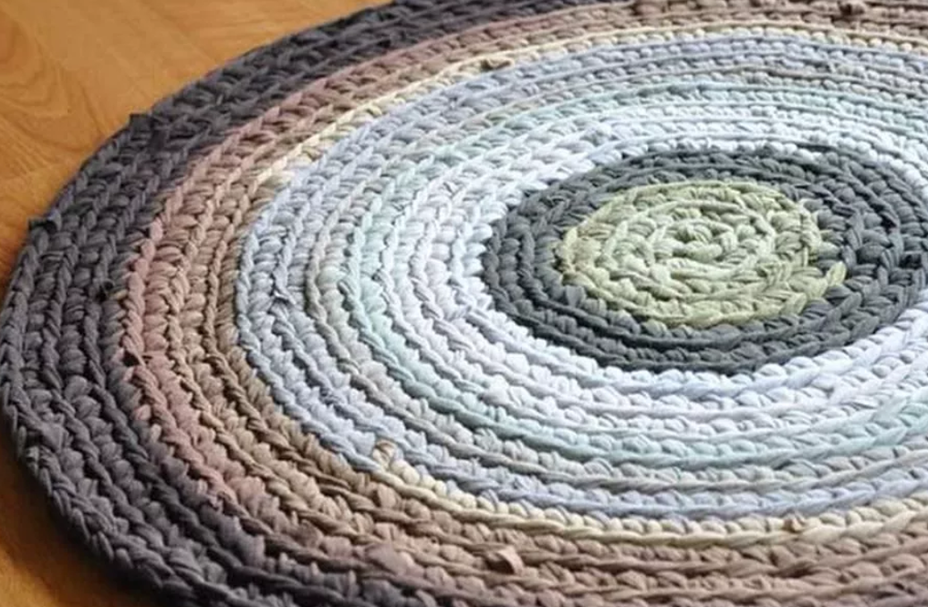 Вязание коврика из капроновых колгот