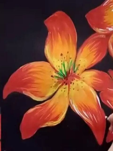 цветок гуашью