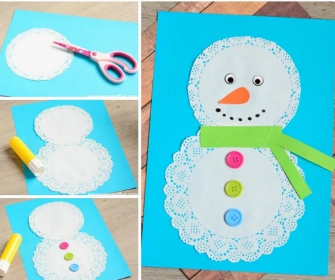 Снеговик на открытке