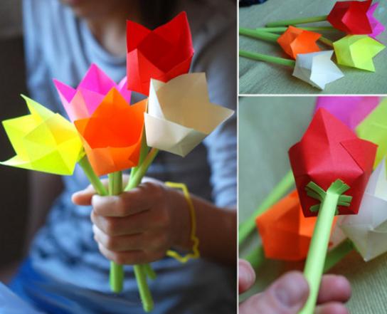 Цветы из бумаги — схемы и шаблоны для создания бумажных цветов этап 72