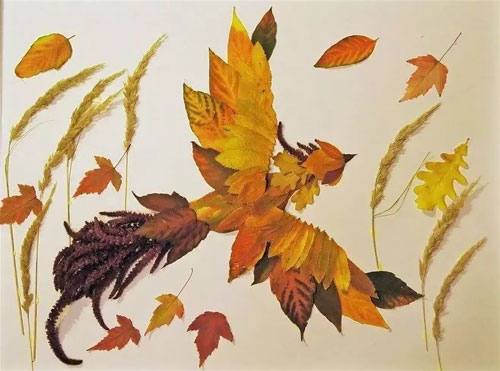 Осенний гербарий из природных материалов для детей