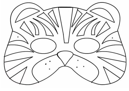 Тигр из бумаги на Новый год маска для детей
