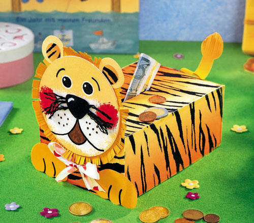Тигр из бумаги на Новый год копилка для детей