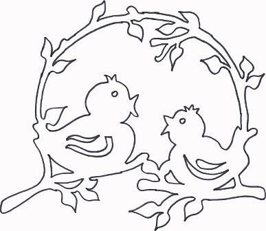 новогодний шаблон птиц для окна для вырезания из бумаги 6