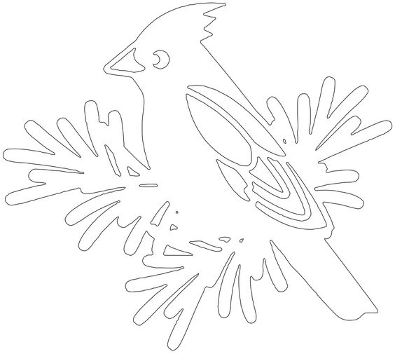 новогодний шаблон птиц для окна для вырезания из бумаги 7