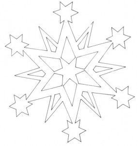новогодний шаблон звезд для окна для вырезания из бумаги 6