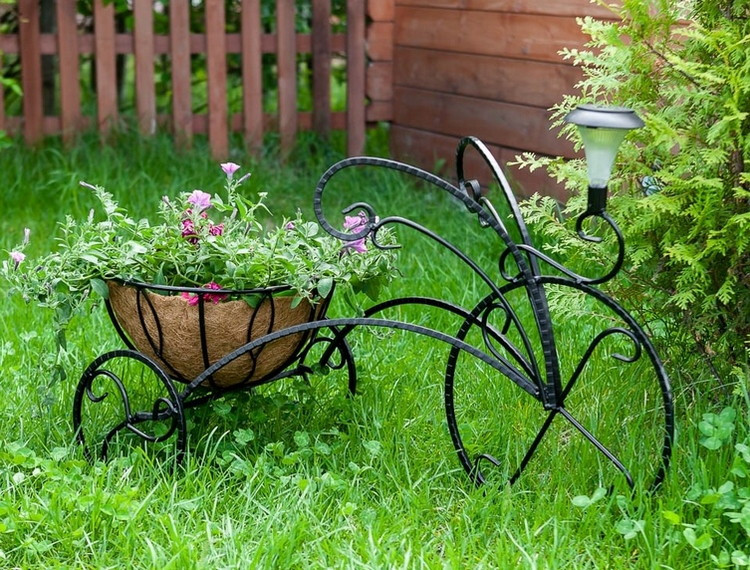 подставка велосипед цветочная для сада