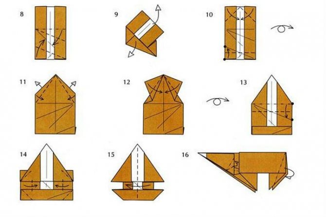 Схема сборки оригами мишка-гризли