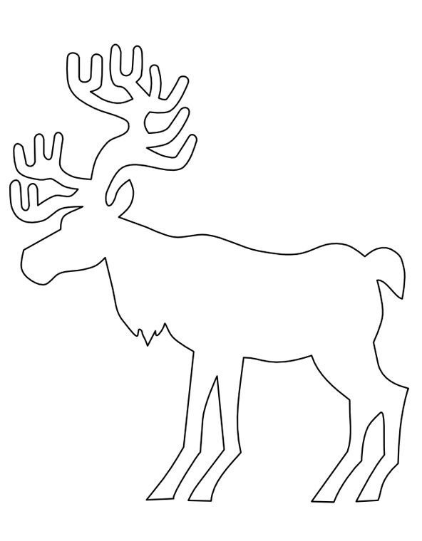 Трафареты фигур оленей для вырезания из бумаги, пример 1